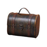 Maxbell Trinket Box Hinged Treasure Chest Ornament Case Wooden Jewelry Box Organizer Black Brown