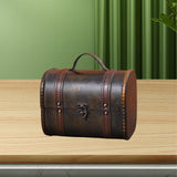 Maxbell Trinket Box Hinged Treasure Chest Ornament Case Wooden Jewelry Box Organizer Black Brown