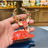 Maxbell Elk Trinket Box Gorgeous Enameled Jewelry Box for Bracelet Earrings Necklace red