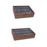 Maxbell Wood Watch Storage Box Elegant Watch Box for Bracelet Men and Women Earrings 10slots