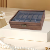 Maxbell Wood Watch Storage Box Elegant Watch Box for Bracelet Men and Women Earrings 10slots
