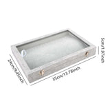 Maxbell Necklace Organizer Tabletop Dustproof Jewelry Storage Case Jewelry Organizer Grey