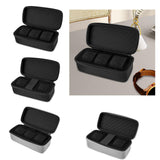 Maxbell Watch Travel Case Solid Anti-fall 2/3 Slots for Desktop Household Protection Type 1 Black