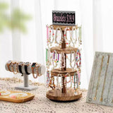 Maxbell Bracelet Display Stand Wooden Jewelry Organizer for Anklets Bracelets Coffee