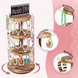 Maxbell Bracelet Display Stand Wooden Jewelry Organizer for Anklets Bracelets Coffee