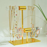 Maxbell Jewelry Display Stand Ornament Bracelet Holder for Pendants Exhibition Rings Double Layer Shelf