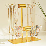 Maxbell Jewelry Display Stand Ornament Bracelet Holder for Pendants Exhibition Rings Double Layer Shelf