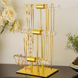 Maxbell Jewelry Display Stand Ornament Bracelet Holder for Pendants Exhibition Rings Three Layer Shelf