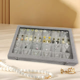 Maxbell Jewelry Display Organizer Velvet Dresser Drawer Insert Jewellery Storage Box 24 Grids