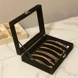 Maxbell Jewellery Storage Organiser Jewelry Display Case Store Stackable Jewelry Box Black S