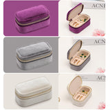 Maxbell Velvet Travel Jewelry Case for Women Girls Rings Box Mini Jewelry Storage Box Violet