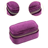 Maxbell Velvet Travel Jewelry Case for Women Girls Rings Box Mini Jewelry Storage Box Violet