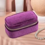 Maxbell Velvet Travel Jewelry Case for Women Girls Rings Box Mini Jewelry Storage Box Violet