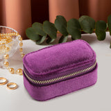 Maxbell Velvet Travel Jewelry Case for Women Girls Rings Box Mini Jewelry Storage Box Violet