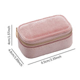 Maxbell Velvet Travel Jewelry Case for Women Girls Rings Box Mini Jewelry Storage Box Pink