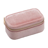 Maxbell Velvet Travel Jewelry Case for Women Girls Rings Box Mini Jewelry Storage Box Pink