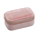 Maxbell Velvet Travel Jewelry Case for Women Girls Rings Box Mini Jewelry Storage Box Pink