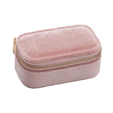 Maxbell Velvet Travel Jewelry Case for Women Girls Rings Box Mini Jewelry Storage Box Pink