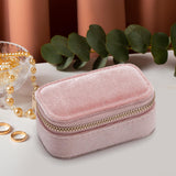 Maxbell Velvet Travel Jewelry Case for Women Girls Rings Box Mini Jewelry Storage Box Pink