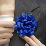 Maxbell Flower Brooch 3.94'' Floral Hair Pins for Women Decorative Elegant Lapel Pin Navy Blue