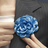 Maxbell Flower Brooch 3.94'' Floral Hair Pins for Women Decorative Elegant Lapel Pin Blue