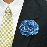 Maxbell Flower Brooch 3.94'' Floral Hair Pins for Women Decorative Elegant Lapel Pin Blue