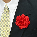 Maxbell Flower Brooch 3.94'' Floral Hair Pins for Women Decorative Elegant Lapel Pin Red