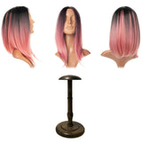 Maxbell Hat Stand Multifunction Wood Hat Display Stand for Salon Home Clothing Store L Dark Brown