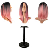Maxbell Hat Stand Multifunction Wood Hat Display Stand for Salon Home Clothing Store L Black