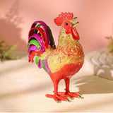 Maxbell Rooster Trinket Box Enameled Jewelry Box for Bedroom Pendant Charms Earrings