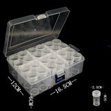 Bead Organizer Empty Bead Storage Container for Rings Rhinestone Small Items 24 Round Bottles