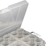 Bead Organizer Empty Bead Storage Container for Rings Rhinestone Small Items 24 Round Bottles