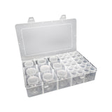 Bead Organizer Empty Bead Storage Container for Rings Rhinestone Small Items 9 Pumpkin 24 Round