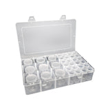 Bead Organizer Empty Bead Storage Container for Rings Rhinestone Small Items 9 Pumpkin 24 Round