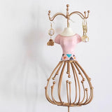 Maxbell Princess Jewelry Display Stand for Countertop Bedroom Dressing Room Pink