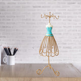 Maxbell Princess Jewelry Display Stand for Countertop Bedroom Dressing Room Cyan Blue
