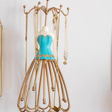 Maxbell Princess Jewelry Display Stand for Countertop Bedroom Dressing Room Cyan Blue