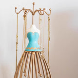 Maxbell Princess Jewelry Display Stand for Countertop Bedroom Dressing Room Cyan Blue