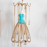 Maxbell Princess Jewelry Display Stand for Countertop Bedroom Dressing Room Cyan Blue
