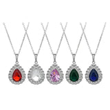 Maxbell Water Droplet Charm Pendant Necklace for Women for Party Anniversary Holiday Red