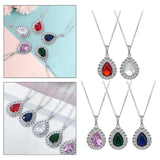Maxbell Water Droplet Charm Pendant Necklace for Women for Party Anniversary Holiday Red