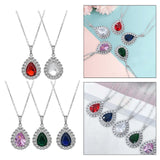 Maxbell Water Droplet Charm Pendant Necklace for Women for Party Anniversary Holiday Red