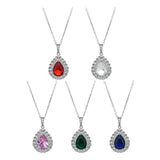 Maxbell Water Droplet Charm Pendant Necklace for Women for Party Anniversary Holiday Red