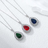 Maxbell Water Droplet Charm Pendant Necklace for Women for Party Anniversary Holiday Red