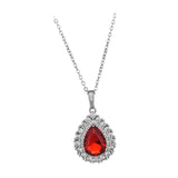 Maxbell Water Droplet Charm Pendant Necklace for Women for Party Anniversary Holiday Red