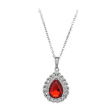 Maxbell Water Droplet Charm Pendant Necklace for Women for Party Anniversary Holiday Red
