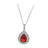 Maxbell Water Droplet Charm Pendant Necklace for Women for Party Anniversary Holiday Red