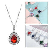 Maxbell Water Droplet Charm Pendant Necklace for Women for Party Anniversary Holiday Red