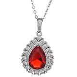 Maxbell Water Droplet Charm Pendant Necklace for Women for Party Anniversary Holiday Red