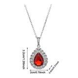 Maxbell Water Droplet Charm Pendant Necklace for Women for Party Anniversary Holiday Red